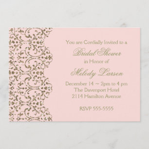 Blush and Gold Lace Einladung