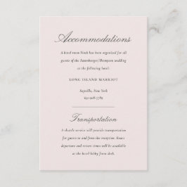 Blush and Gray Elegant Floral Weddin Unterkunft Begleitkarte