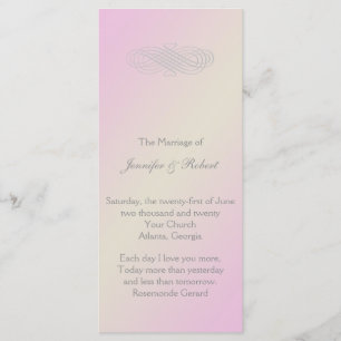 Blush and Gray Romantic Wedding Program Programm