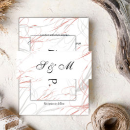 Blush and Gray Wirbel Wedding Einladungsbanderole