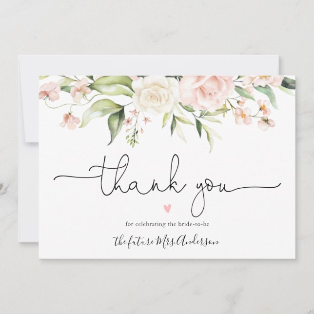 Blush and Greenery Brautparty Vielen Dank (Vorderseite)