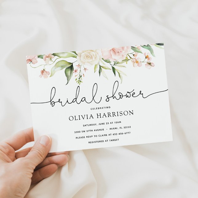 Blush and Greenery Bridal Dusche Einladung (Von Creator hochgeladen)