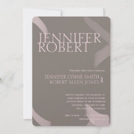 Blush and Grey Stroke Metallic Wedding Einladung