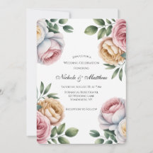 Blush and Ivory Rose Floral Wedding Celebration 