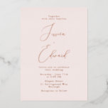 Blush and Rose Gold Foil Einladung zur Hochzeit<br><div class="desc">Blush and Rose Gold Foil Hochzeitsfeier Einladung Siehe passende Artikel im Nest- und Nestladen</div>