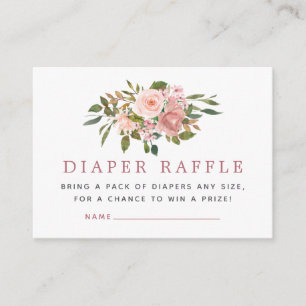 Blush and Rose Gold Kinderdusche Windelwanne Begleitkarte