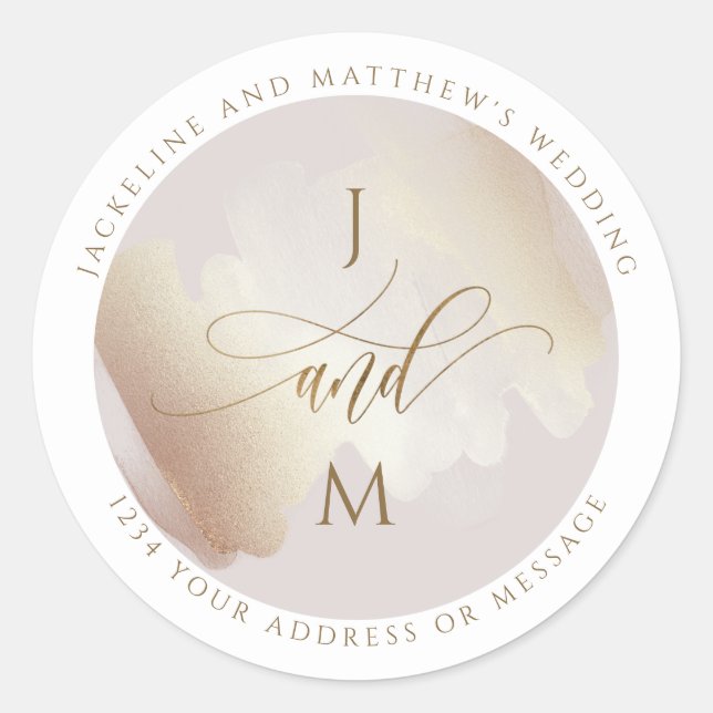Blush and Terracotta Wedding Umschlag Aufkleber /  (Vorderseite)