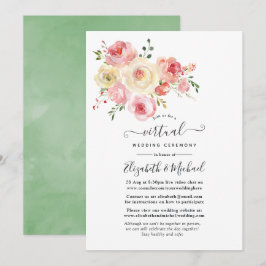 Blush and Yellow Pastel Virtual Wedding Einladung