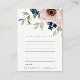 Blush Anemone Floral Advance for Mum Baby Shower E Begleitkarte