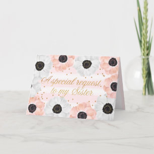 Blush Anemone Floral Sonderanfrage an meine Schwes Einladung