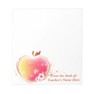 Blush Apple Lehrer vom Schreibtisch des Namens hie Notizblock
