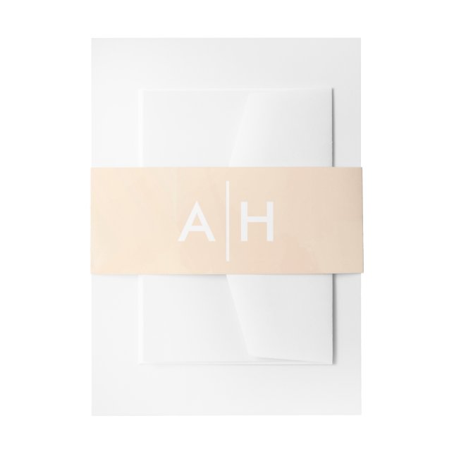 Blush Apricot Watercolor Hochzeitsband Einladungsbanderole (Vorderseite Beispiel)