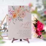 Blush Aquamarines Blumenbaby Duschgeschenk Tafelsc Poster<br><div class="desc">Ein einfaches und modernes Geschenkschild mit Babydusche mit handgemalten Aquarellbouquets, Schriftzeichen und eleganter Typografie. Das Schild ist in der links oberen Ecke mit einer Blumenstruktur geschmückt. Es gibt Rose, Dahlien, Drachen, Eukalyptus und vieles mehr. Das Zeichen lautet "Geschenk" in fließendem Skript. Unten wird eine benutzerdefinierte Nachricht in schicken Hauptstädte geschrieben....</div>