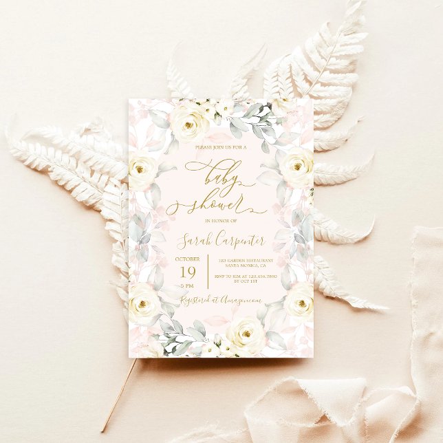 Blush Baby shower Invitation fille (Créateur téléchargé)