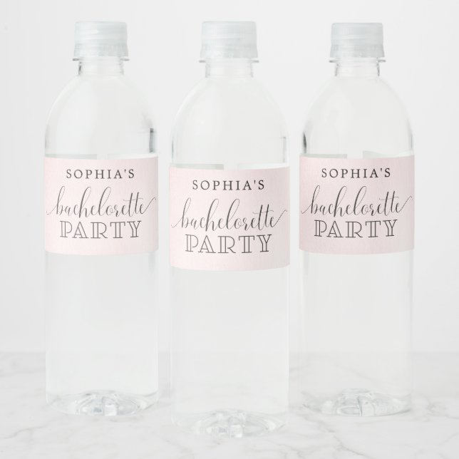 Blush Bachelorette Water Bottle Labels (Flaschen)