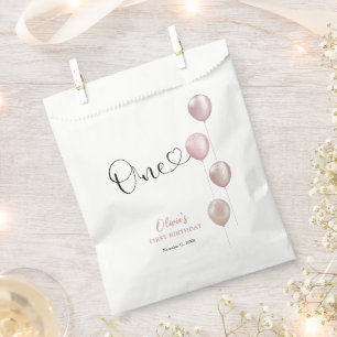 Blush Balloons Girl zum ersten Geburtstag Geschenktütchen