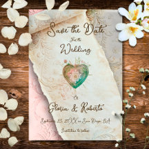 Blush Barocke Schriftrolle und Heiliges Herz