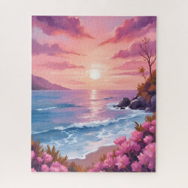 Blush Beach Bay | Ozean-Sonnenuntergang Rosa Aquar
