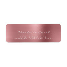 Blush Bean Pink Rose Weiße Rücksendeadressen-Aufkl