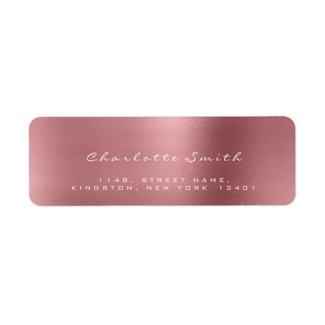Blush Bean Rose Rose Blanc Retour Étiquettes d'adr (Devant)