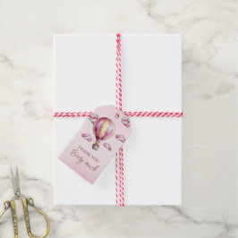 Blush Bear Pink Clouds Baby Girl Vielen Dank Geschenkanhänger