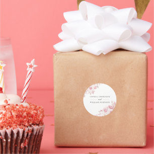 Blush Beautiful Floral Wasserfarbe Gastgeschenk Ho Runder Aufkleber