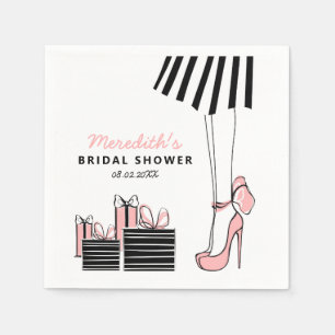 Blush Black Chic Brautparty Serviette