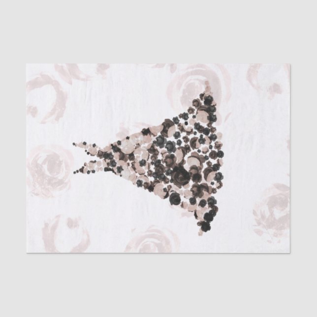 Blush Black Classy Bloral Rose Dress Brautparty Seidenpapier (Vorderseite)