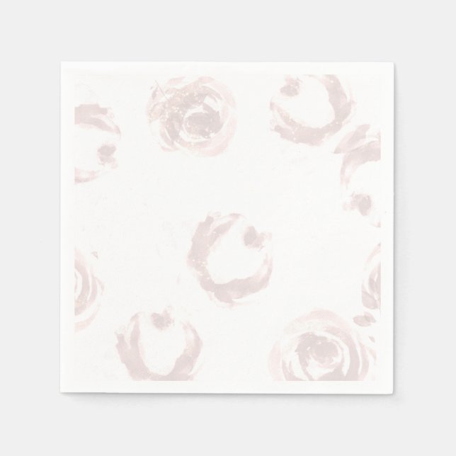Blush Black Classy Bloral Rose Dress Brautparty Serviette (Vorderseite)
