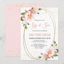 Blush Bläschen Sip & See Baby Girl Dusche