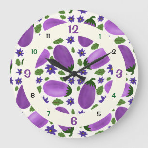 Blush & Bloom Aubergine-Kollektion Große Wanduhr