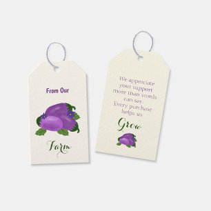 Blush & Bloom Aubergine-Kollektion – Ivory Glow Geschenkanhänger