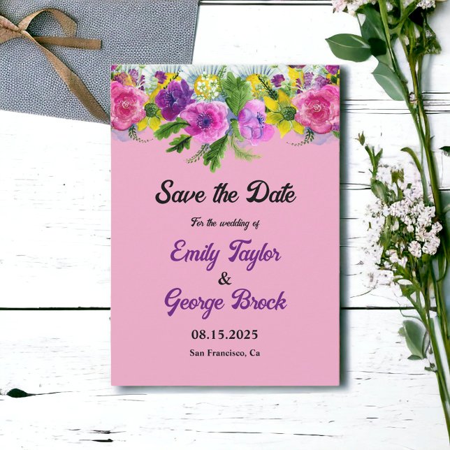 Blush Bloom Botanical Country Boho Blumenhochzeit Save The Date (Von Creator hochgeladen)