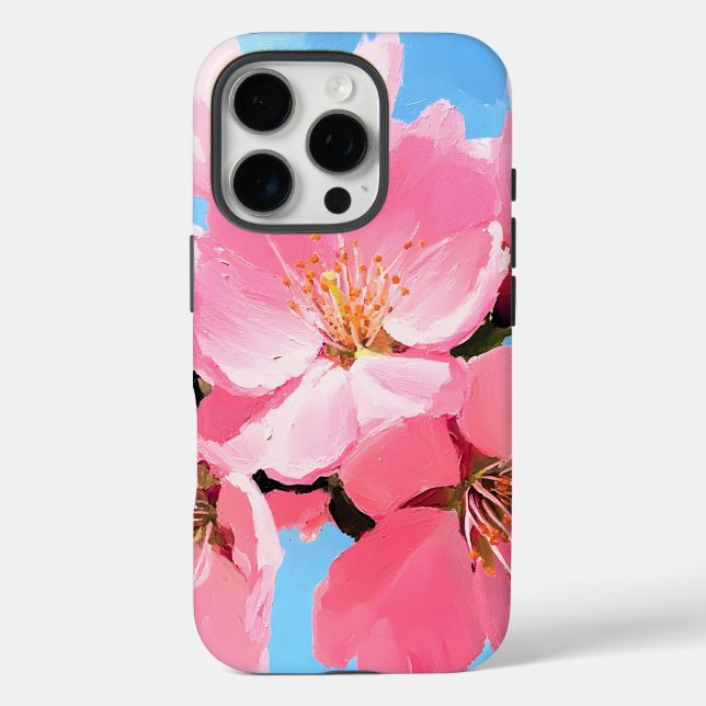 Blush Bloom Cherry Blossom iPhone 16 Pro Hülle (Rückseite)