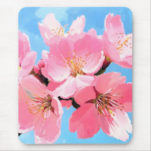 Blush Bloom Cherry Blossom Mousepad
