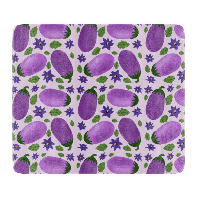 Blush & Bloom Eggplant Collection – Soft Lilac Schneidebrett (Vorderseite)