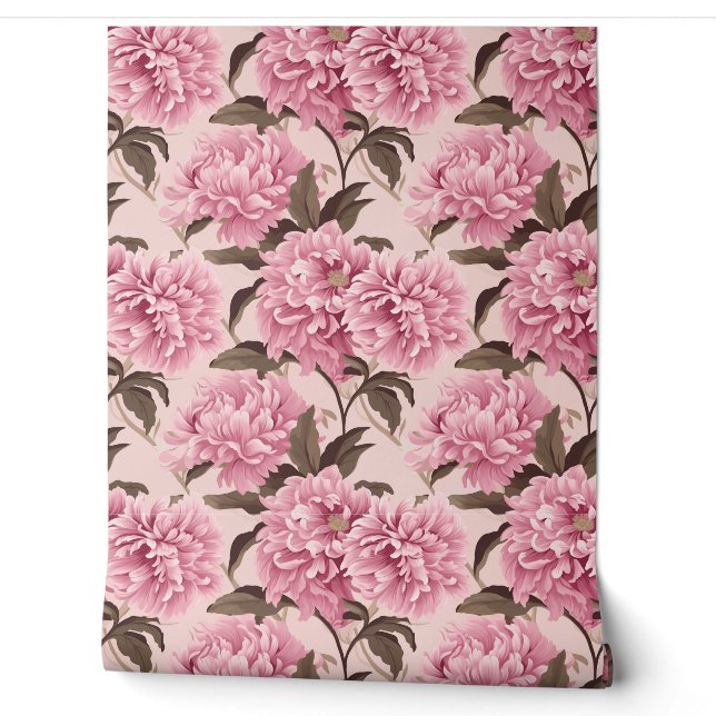 Blush Bloom Elegance Petite - Blush Pink und Taupe Tapete (Abrollen)