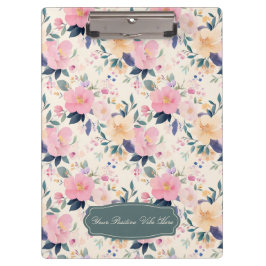 Blush & Bloom Elegante Pastell Blütenfarben Klemmbrett