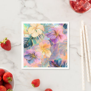 Blush Bloom Exotic Blätter Blume Serviette