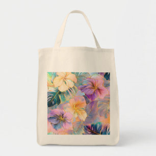 Blush Bloom Exotic Blätter Blume Tragetasche