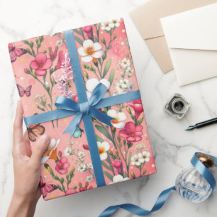 Blush Bloom Garten Geschenkpapier