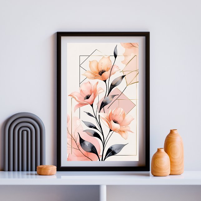 Blush Bloom Geometric Wall Art Poster (Von Creator hochgeladen)