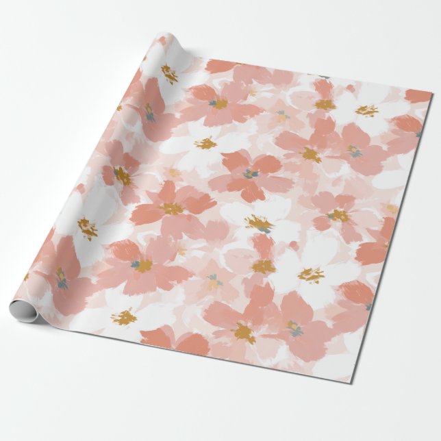 Blush Bloom Spring Wrapping Paper Geschenkpapier (Ungerollt)