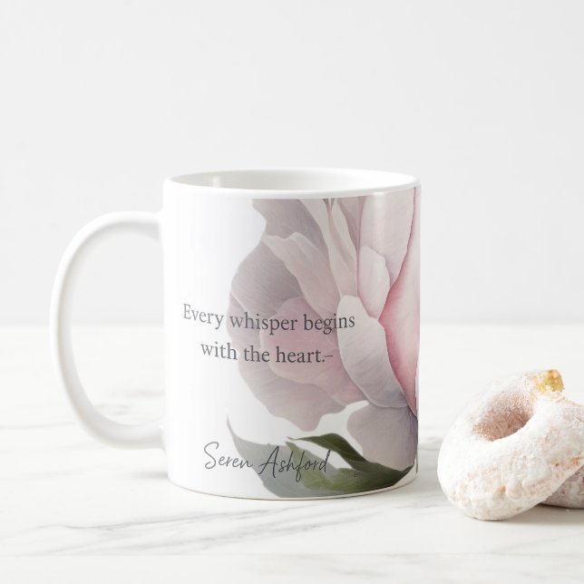 Blush bloom with whispered words Mug Kaffeetasse (Mit Donut)