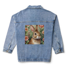 Blush Blooms & Bunny Dreams Jean Jacket