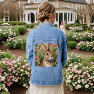 Blush Blooms & Bunny Dreams Jean Jacket Jeansjacke