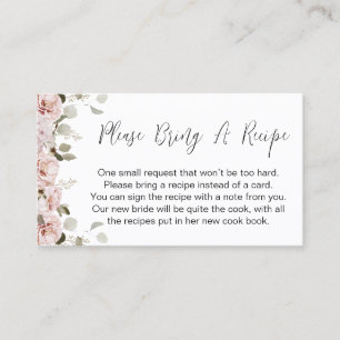 Blush Bloral Bring Rezept Brautparty-Karte Visitenkarte