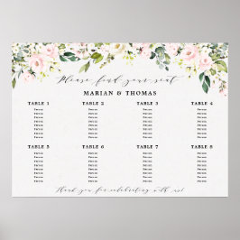 Blush Bloral Eukalyptus Seating Chart Hochzeitszei Poster