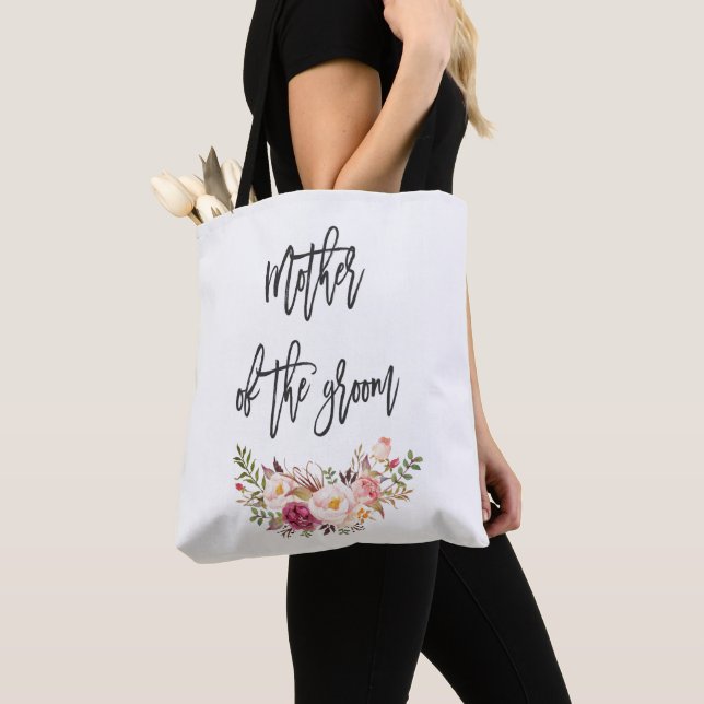 Blush Bloral Handwriting Mutter des Lebens Tasche (Von Nahem)