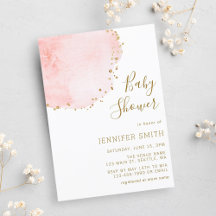 Blush Bloral Petal Gold Glitzer Dots Baby Dusche